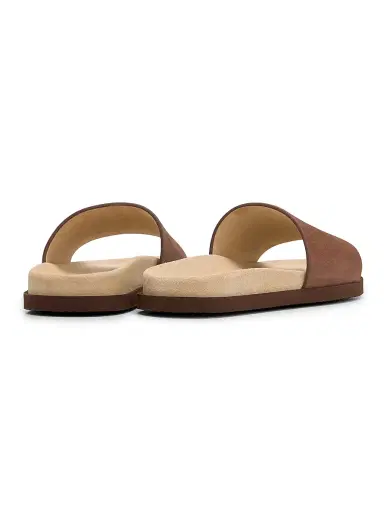 Brunello Cucinelli Men's Suede Slide Sandals - Tan - Size 13 | Thumbnail 3 Brunello Cucinelli Men's Suede Slide Sandals - Tan - Size 13 | Thumbnail 3