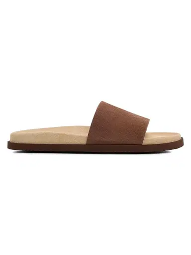 Brunello Cucinelli Men's Suede Slide Sandals - Tan - Size 13 | Thumbnail 1 Brunello Cucinelli Men's Suede Slide Sandals - Tan - Size 13 | Thumbnail 1