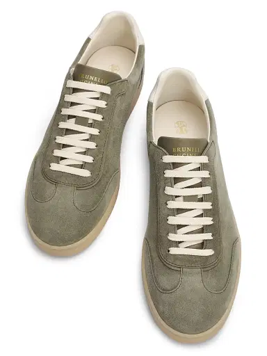 Brunello Cucinelli Men's Suede Low-Top Sneakers | Thumbnail 4 Brunello Cucinelli Men's Suede Low-Top Sneakers | Thumbnail 4