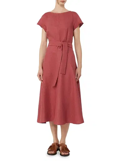 Weekend Max Mara Women's Linen Canvas Midi Dress - Cherry - Size 8 | Thumbnail 3 Weekend Max Mara Women's Linen Canvas Midi Dress - Cherry - Size 8 | Thumbnail 3