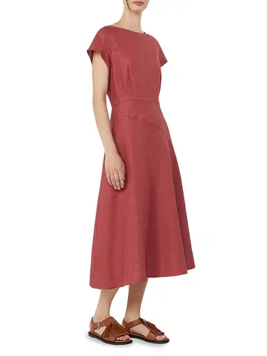 Weekend Max Mara Women's Linen Canvas Midi Dress - Cherry - Size 8 | Thumbnail 4 Weekend Max Mara Women's Linen Canvas Midi Dress - Cherry - Size 8 | Thumbnail 4