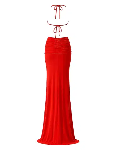 The New Arrivals Ilkyaz Ozel Women's Euphorie Amberica Gathered Jersey Gown - Amberica | Thumbnail 2 The New Arrivals Ilkyaz Ozel Women's Euphorie Amberica Gathered Jersey Gown - Amberica | Thumbnail 2
