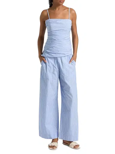 Simkhai Women's Arden Pull-On Pants - Periwinkle Stripe | Thumbnail 2 Simkhai Women's Arden Pull-On Pants - Periwinkle Stripe | Thumbnail 2