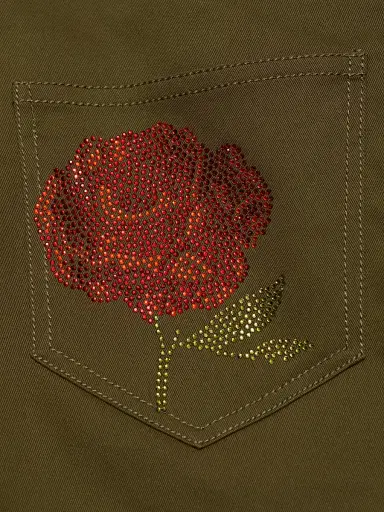 Cinq à Sept Women's Betsy Heatset Roses Bermuda Shorts - Dark Olive Multi - Size 12 | Thumbnail 7 Cinq à Sept Women's Betsy Heatset Roses Bermuda Shorts - Dark Olive Multi - Size 12 | Thumbnail 7