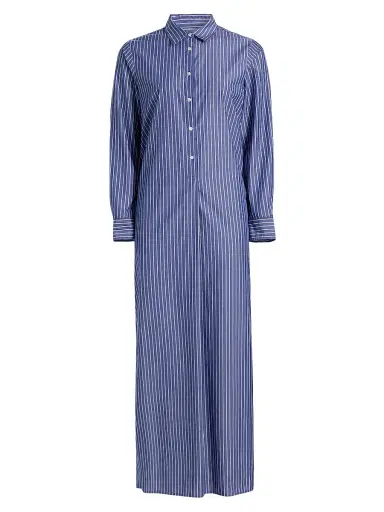 Nili Lotan Women's Mina Striped Cotton Shirtdress - Dark Navy White Stripe | Thumbnail 1 Nili Lotan Women's Mina Striped Cotton Shirtdress - Dark Navy White Stripe | Thumbnail 1