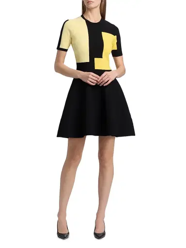 Jason Wu Collection Women's Colorblock Knit Minidress - Black | Thumbnail 2 Jason Wu Collection Women's Colorblock Knit Minidress - Black | Thumbnail 2