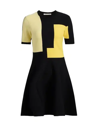 Jason Wu Collection Women's Colorblock Knit Minidress - Black | Thumbnail 1 Jason Wu Collection Women's Colorblock Knit Minidress - Black | Thumbnail 1