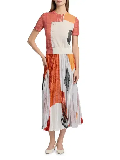 Jason Wu Collection Women's Printed Cotton-Blend T-Shirt - Red Multi | Thumbnail 2 Jason Wu Collection Women's Printed Cotton-Blend T-Shirt - Red Multi | Thumbnail 2