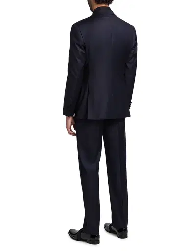 Emporio Armani Men's Solid Stretch-Virgin Wool Tuxedo - Navy - Size 46 | Thumbnail 5 Emporio Armani Men's Solid Stretch-Virgin Wool Tuxedo - Navy - Size 46 | Thumbnail 5