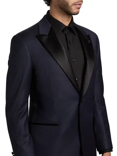 Emporio Armani Men's Solid Stretch-Virgin Wool Tuxedo - Navy - Size 46 | Thumbnail 6 Emporio Armani Men's Solid Stretch-Virgin Wool Tuxedo - Navy - Size 46 | Thumbnail 6