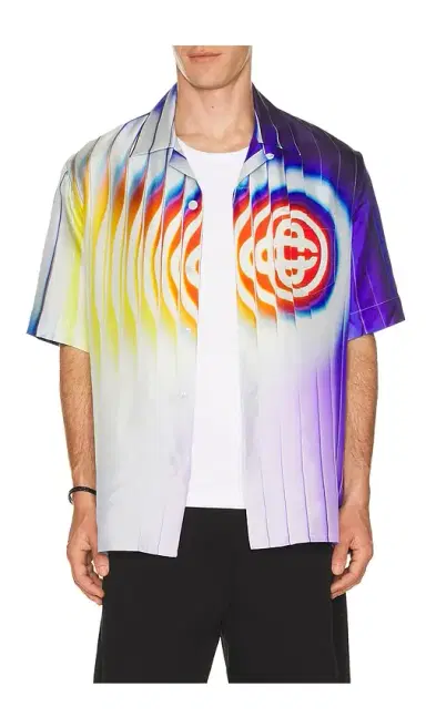 Casablanca Shockwave Cuban Collar Shirt | Thumbnail 1 Casablanca Shockwave Cuban Collar Shirt | Thumbnail 1