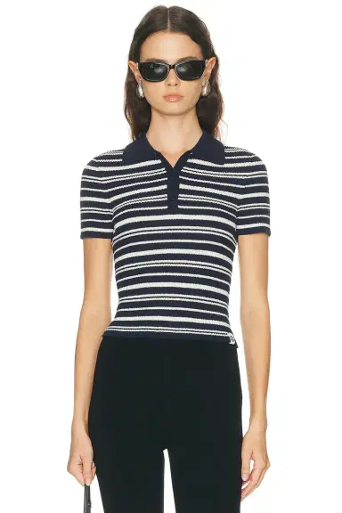 Simkhai Averie Knit Polo Top | Thumbnail 1 Simkhai Averie Knit Polo Top | Thumbnail 1