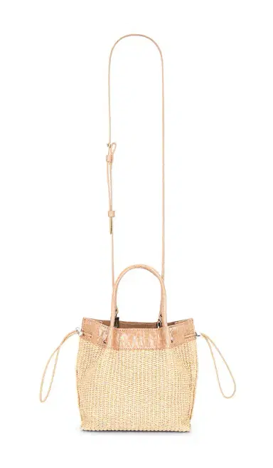BY FAR Baby Kayla Raffia & Croco Embossed Handbag | Thumbnail 1 BY FAR Baby Kayla Raffia & Croco Embossed Handbag | Thumbnail 1