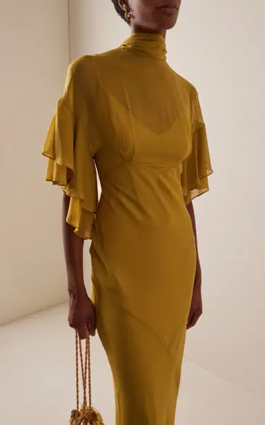 De La Vali Lena Ruffled Georgette Maxi Dress | Thumbnail 2 De La Vali Lena Ruffled Georgette Maxi Dress | Thumbnail 2