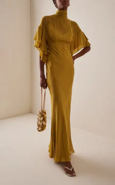 De La Vali Lena Ruffled Georgette Maxi Dress | Thumbnail 3 De La Vali Lena Ruffled Georgette Maxi Dress | Thumbnail 3