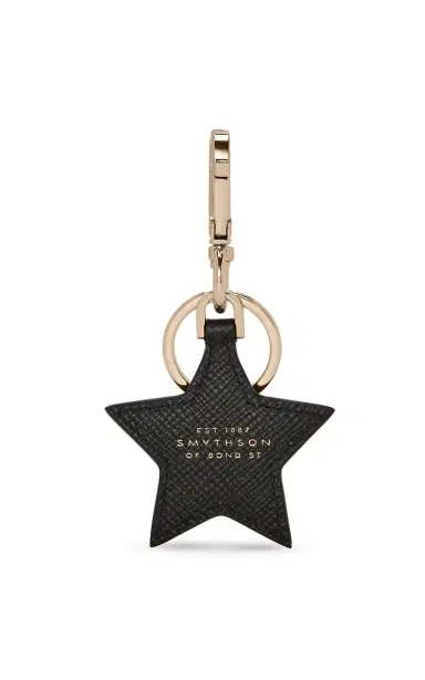 Smythson Panama Leather Star Keyring - Black | Thumbnail 3 Smythson Panama Leather Star Keyring - Black | Thumbnail 3