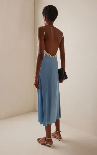 SLEEPING WITH JACQUES Francine Stretch-Silk Satin Midi Slip Dress | Thumbnail 4 SLEEPING WITH JACQUES Francine Stretch-Silk Satin Midi Slip Dress | Thumbnail 4