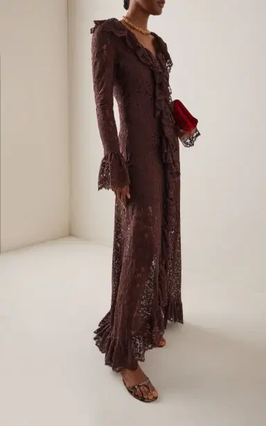 DE LA VALI Clementina Ruffled Lace Maxi Dress | Thumbnail 2 DE LA VALI Clementina Ruffled Lace Maxi Dress | Thumbnail 2