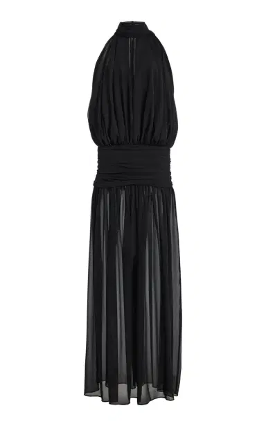 DE LA VALI Cruz Crepe Tie-Neck Maxi Dress | Thumbnail 7 DE LA VALI Cruz Crepe Tie-Neck Maxi Dress | Thumbnail 7