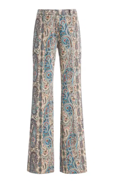 Etro Paisley-Jacquard Cotton-Blend Flared Trousers | Thumbnail 1 Etro Paisley-Jacquard Cotton-Blend Flared Trousers | Thumbnail 1