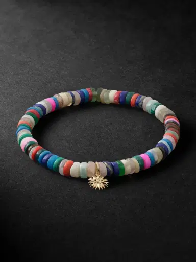 Sydney Evan Evil Eye 14-Karat Gold Multi-Stone Beaded Bracelet - Men | Thumbnail 1 Sydney Evan Evil Eye 14-Karat Gold Multi-Stone Beaded Bracelet - Men | Thumbnail 1