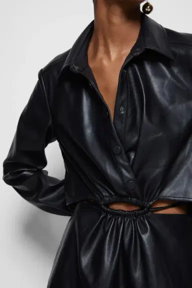 Simkhai Cindy Vegan Leather Mini Dress | Thumbnail 4 Simkhai Cindy Vegan Leather Mini Dress | Thumbnail 4