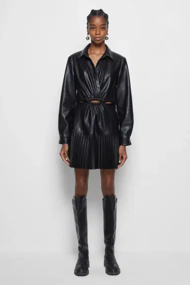 Simkhai Cindy Vegan Leather Mini Dress | Thumbnail 5 Simkhai Cindy Vegan Leather Mini Dress | Thumbnail 5