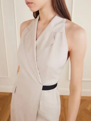 Max Mara Cime Stretch Cotton And Wool-blend Halterneck Maxi Dress | Thumbnail 4 Max Mara Cime Stretch Cotton And Wool-blend Halterneck Maxi Dress | Thumbnail 4