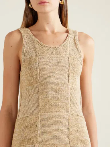 Auralee Paneled Cotton And Linen-blend Knitted Midi Dress | Thumbnail 4 Auralee Paneled Cotton And Linen-blend Knitted Midi Dress | Thumbnail 4