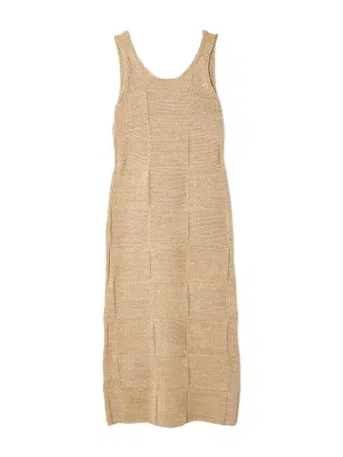 Auralee Paneled Cotton And Linen-blend Knitted Midi Dress | Thumbnail 1 Auralee Paneled Cotton And Linen-blend Knitted Midi Dress | Thumbnail 1
