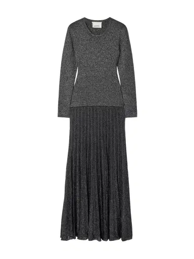 Isabel Marant Guetty Pleated Metallic-knit Midi Dress | Thumbnail 1 Isabel Marant Guetty Pleated Metallic-knit Midi Dress | Thumbnail 1