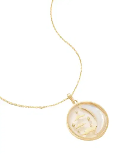 L’Atelier Nawbar Wish Upon A Moon 18-karat Gold, Mother-of-pearl And Diamond Necklace | Thumbnail 1 L’Atelier Nawbar Wish Upon A Moon 18-karat Gold, Mother-of-pearl And Diamond Necklace | Thumbnail 1