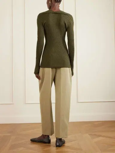 Bottega Veneta Embellished Ribbed Cashmere And Silk-blend Sweater | Thumbnail 3 Bottega Veneta Embellished Ribbed Cashmere And Silk-blend Sweater | Thumbnail 3