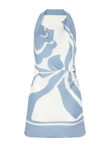 SIR. Lilou Printed Silk-satin Halterneck Mini Dress | Thumbnail 1 SIR. Lilou Printed Silk-satin Halterneck Mini Dress | Thumbnail 1