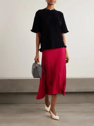 Maria McManus Asymmetric Plissé Cotton Midi Skirt | Thumbnail 2 Maria McManus Asymmetric Plissé Cotton Midi Skirt | Thumbnail 2
