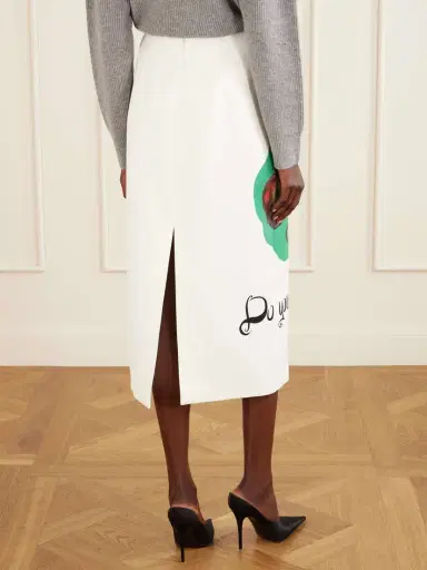 Brandon Maxwell Mercer Printed Satin Midi Skirt | Thumbnail 4 Brandon Maxwell Mercer Printed Satin Midi Skirt | Thumbnail 4