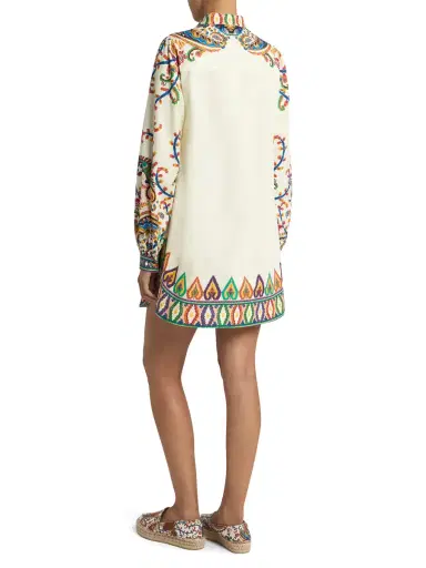Etro Floral Paisley A-Line Cotton Mini Dress | Thumbnail 4 Etro Floral Paisley A-Line Cotton Mini Dress | Thumbnail 4