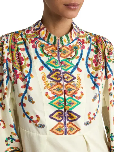 Etro Floral Paisley A-Line Cotton Mini Dress | Thumbnail 5 Etro Floral Paisley A-Line Cotton Mini Dress | Thumbnail 5