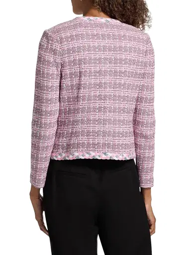 Misook Women's Tweed Knit Jacket - Pink Parfait Multi - Size XXL | Thumbnail 5 Misook Women's Tweed Knit Jacket - Pink Parfait Multi - Size XXL | Thumbnail 5