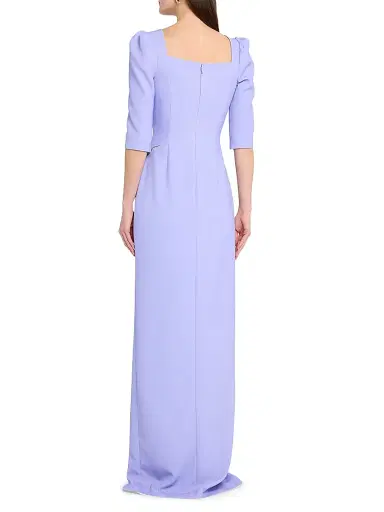 Teri Jon by Rickie Freeman Women's Iris Print Crepe Column Gown | Thumbnail 4 Teri Jon by Rickie Freeman Women's Iris Print Crepe Column Gown | Thumbnail 4