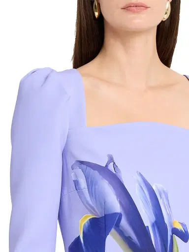 Teri Jon by Rickie Freeman Women's Iris Print Crepe Column Gown | Thumbnail 5 Teri Jon by Rickie Freeman Women's Iris Print Crepe Column Gown | Thumbnail 5
