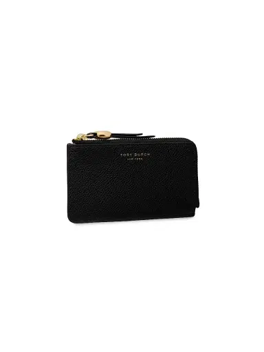 Tory Burch Women's Romy Leather Card Case - Black | Thumbnail 2 Tory Burch Women's Romy Leather Card Case - Black | Thumbnail 2