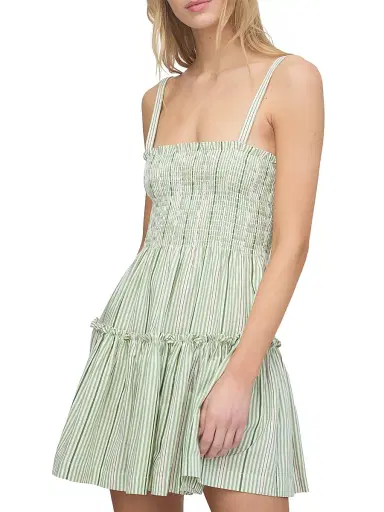 Hill House Home Women's The Seraphina Mini Nap Dress - Green Jacquard Stripe - Size XXL | Thumbnail 3 Hill House Home Women's The Seraphina Mini Nap Dress - Green Jacquard Stripe - Size XXL | Thumbnail 3