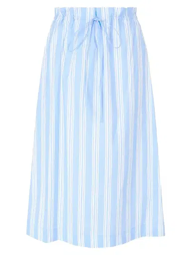 Staud Women's Shore Striped Stretch-Cotton Midi-Skirt - Ventura Stripe - Size Large | Thumbnail 1 Staud Women's Shore Striped Stretch-Cotton Midi-Skirt - Ventura Stripe - Size Large | Thumbnail 1