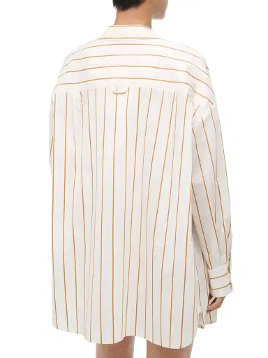 Staud Women's Kendy Striped Cotton-Blend Shirt - Solana Stripe - Size XL | Thumbnail 4 Staud Women's Kendy Striped Cotton-Blend Shirt - Solana Stripe - Size XL | Thumbnail 4