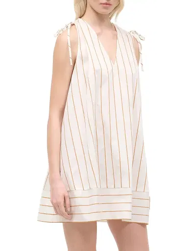 Staud Women's Elena Striped Cotton-Blend A-Line Minidress - Solana Stripe | Thumbnail 4 Staud Women's Elena Striped Cotton-Blend A-Line Minidress - Solana Stripe | Thumbnail 4