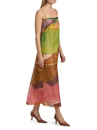 Ulla Johnson Women's Landscape Printed Organza Silk Midi-Dress - Nature Abhors A Vacuum | Thumbnail 2 Ulla Johnson Women's Landscape Printed Organza Silk Midi-Dress - Nature Abhors A Vacuum | Thumbnail 2