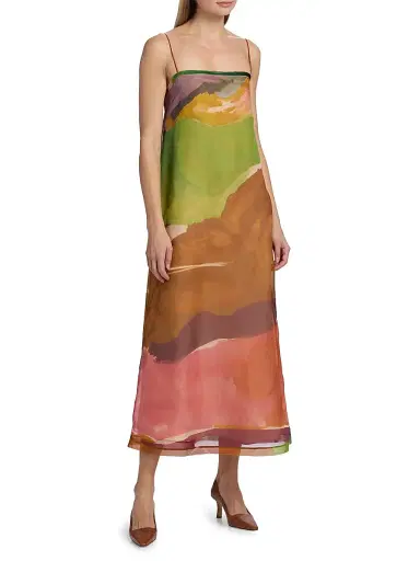 Ulla Johnson Women's Landscape Printed Organza Silk Midi-Dress - Nature Abhors A Vacuum | Thumbnail 3 Ulla Johnson Women's Landscape Printed Organza Silk Midi-Dress - Nature Abhors A Vacuum | Thumbnail 3