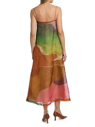 Ulla Johnson Women's Landscape Printed Organza Silk Midi-Dress - Nature Abhors A Vacuum | Thumbnail 5 Ulla Johnson Women's Landscape Printed Organza Silk Midi-Dress - Nature Abhors A Vacuum | Thumbnail 5