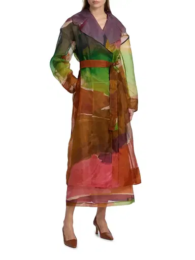 Ulla Johnson Women's Novalie Organza Silk Trench Coat - Nature Abhors A Vacuum | Thumbnail 2 Ulla Johnson Women's Novalie Organza Silk Trench Coat - Nature Abhors A Vacuum | Thumbnail 2